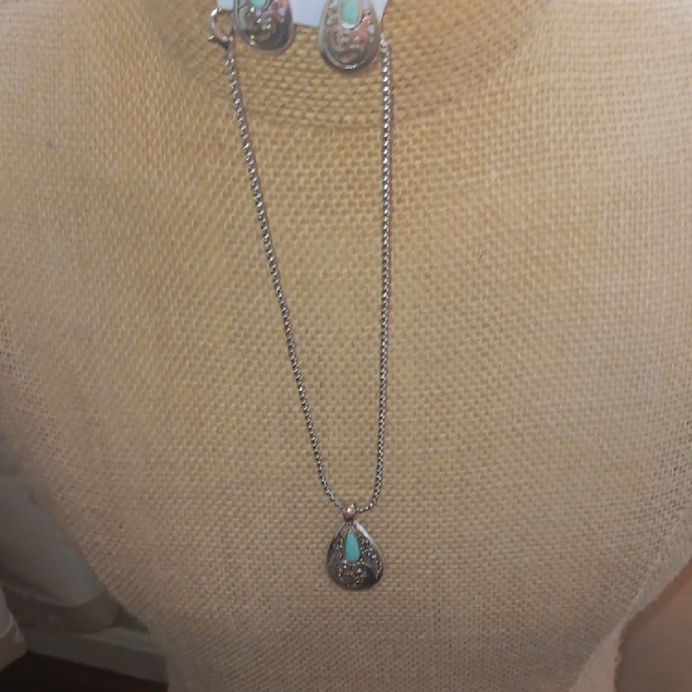 Elegant Silver and Turquoise Jewelry Set